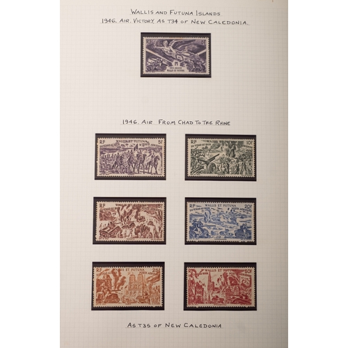 38 - Wallis and Futuna. A nicely written up collection of stamps including 1920 overprints to 5F, 1939 An... 