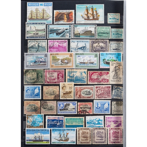 45 - Thematics. A collection in eight volumes including Ships, Planes, Stamps on Stamps etc.