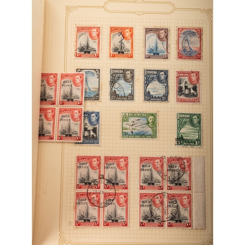 57 - Five stamp albums including two well-filled Movaleaf, including some useful KGVI with MH Ascension t... 