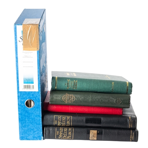 57 - Five stamp albums including two well-filled Movaleaf, including some useful KGVI with MH Ascension t... 