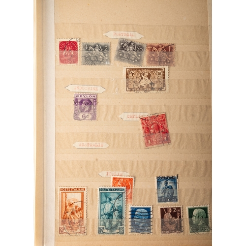 70 - World. A box of world stamps, including IOM FDCs, general albums, but includes a small stock-book of... 