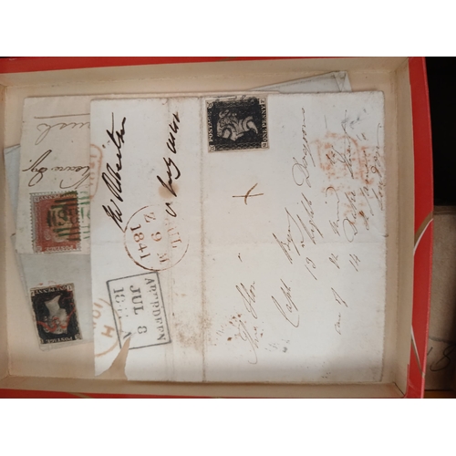 84 - Great Britain. A valuable early to mid period in two old suitcase, containing small boxes of stamps ... 