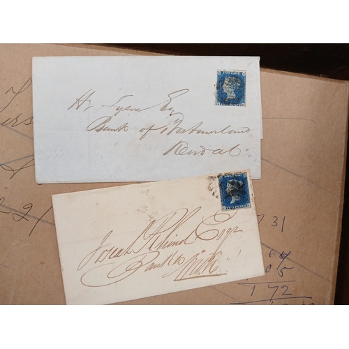 84 - Great Britain. A valuable early to mid period in two old suitcase, containing small boxes of stamps ... 