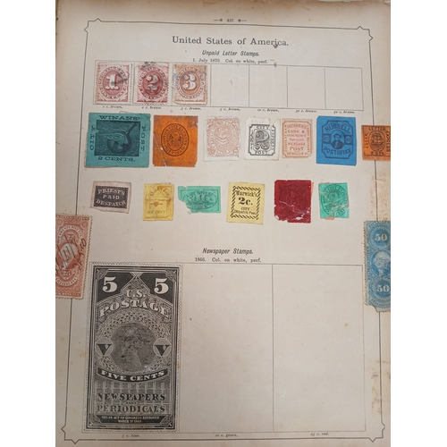 88 - Old Time. A world collection in two volumes, comprising an old International Stamp Album ( front and... 