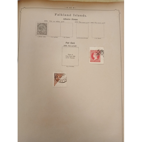 88 - Old Time. A world collection in two volumes, comprising an old International Stamp Album ( front and... 