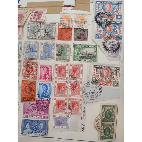 88 - Old Time. A world collection in two volumes, comprising an old International Stamp Album ( front and... 