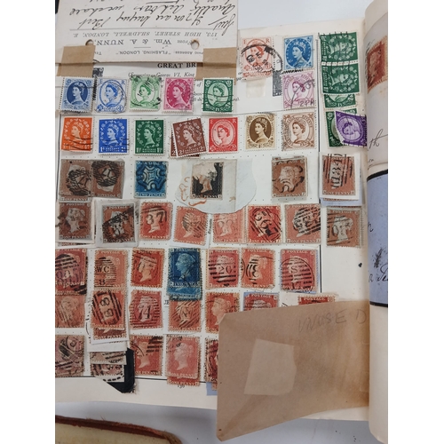 88 - Old Time. A world collection in two volumes, comprising an old International Stamp Album ( front and... 