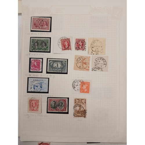96 - Canada. Stamps and covers, with part collections on album pages including QV postmark interest, but ... 