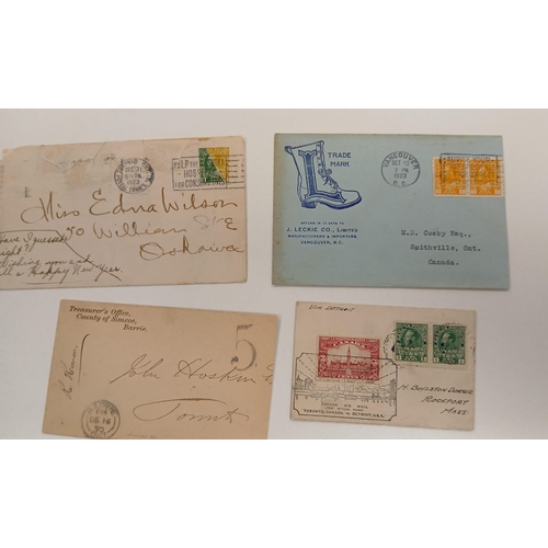 96 - Canada. Stamps and covers, with part collections on album pages including QV postmark interest, but ... 