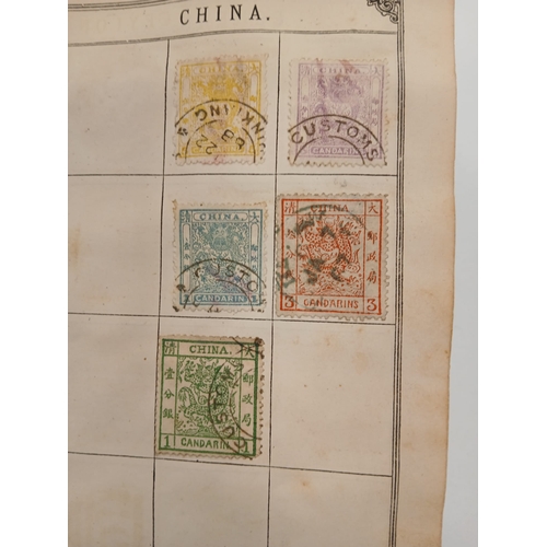 103 - World and China. A collection of world stamps in three albums, with strength in an intact Lincoln al... 
