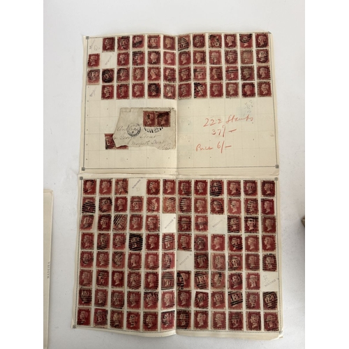 174 - Great Britain. A box of 1d red plate numbers identified and on album pages, circa excess of 11,600 s... 