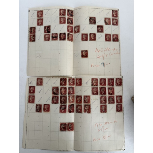 174 - Great Britain. A box of 1d red plate numbers identified and on album pages, circa excess of 11,600 s... 