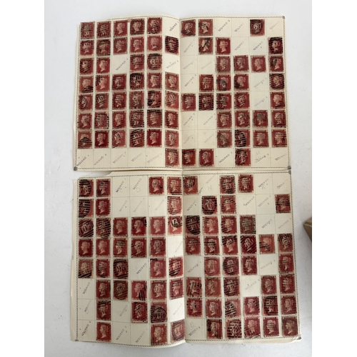 174 - Great Britain. A box of 1d red plate numbers identified and on album pages, circa excess of 11,600 s... 