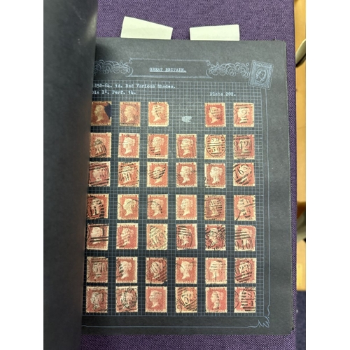 175 - Great Britain. A valuable collection of 1d reds plates 71 to 225, in quantity, housed in four Barcla... 
