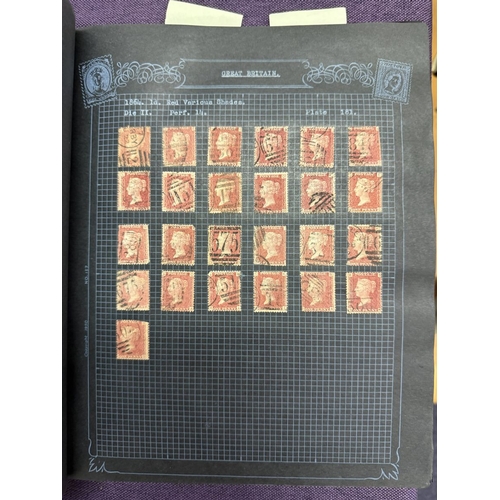 175 - Great Britain. A valuable collection of 1d reds plates 71 to 225, in quantity, housed in four Barcla... 