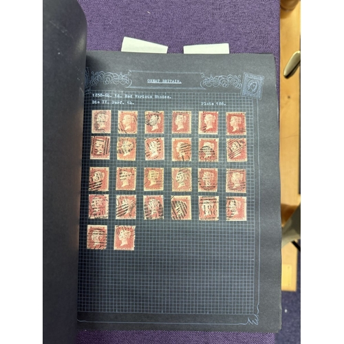 175 - Great Britain. A valuable collection of 1d reds plates 71 to 225, in quantity, housed in four Barcla... 