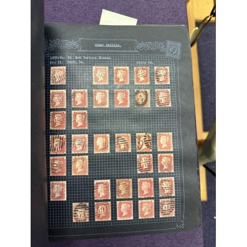 175 - Great Britain. A valuable collection of 1d reds plates 71 to 225, in quantity, housed in four Barcla... 