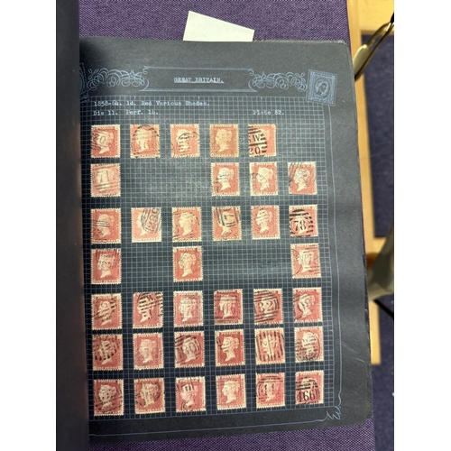175 - Great Britain. A valuable collection of 1d reds plates 71 to 225, in quantity, housed in four Barcla... 