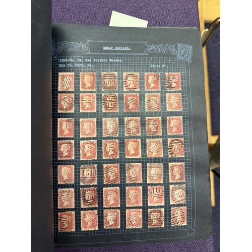175 - Great Britain. A valuable collection of 1d reds plates 71 to 225, in quantity, housed in four Barcla... 