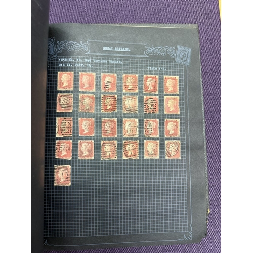 175 - Great Britain. A valuable collection of 1d reds plates 71 to 225, in quantity, housed in four Barcla... 