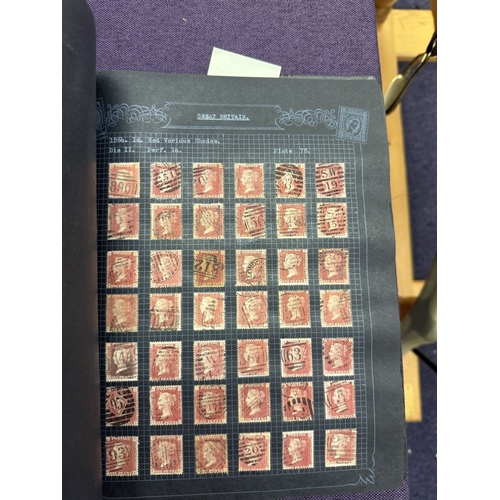 175 - Great Britain. A valuable collection of 1d reds plates 71 to 225, in quantity, housed in four Barcla... 