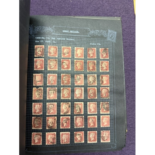175 - Great Britain. A valuable collection of 1d reds plates 71 to 225, in quantity, housed in four Barcla... 