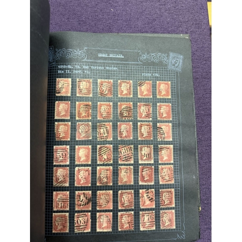 175 - Great Britain. A valuable collection of 1d reds plates 71 to 225, in quantity, housed in four Barcla... 