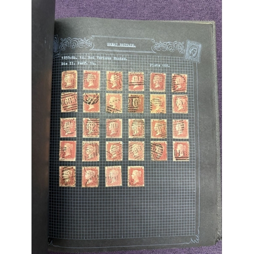 175 - Great Britain. A valuable collection of 1d reds plates 71 to 225, in quantity, housed in four Barcla... 