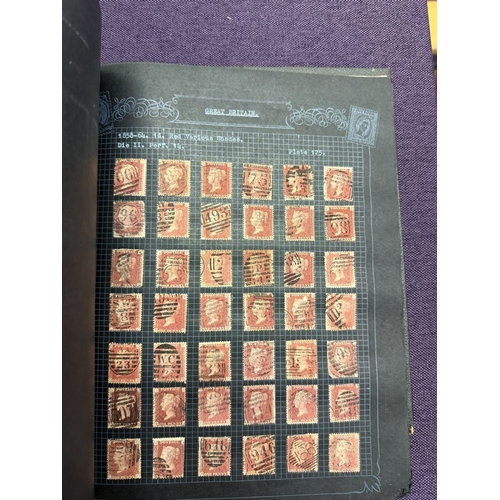 175 - Great Britain. A valuable collection of 1d reds plates 71 to 225, in quantity, housed in four Barcla... 
