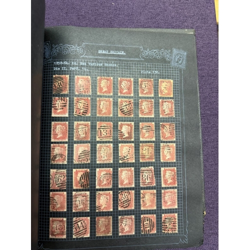 175 - Great Britain. A valuable collection of 1d reds plates 71 to 225, in quantity, housed in four Barcla... 