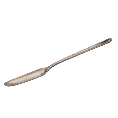111 - A George III silver marrow scoop, crested on the back of the bowl, by George Smith & William Fearn, ... 