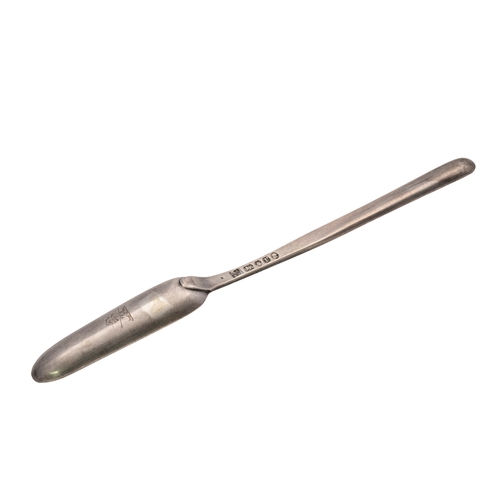 111 - A George III silver marrow scoop, crested on the back of the bowl, by George Smith & William Fearn, ... 