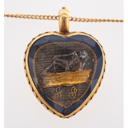 477 - An early 18th Century Gold, Enamel and Rock Crystal 'Stuart Crystal' Memento Mori Pendant,
the facet... 