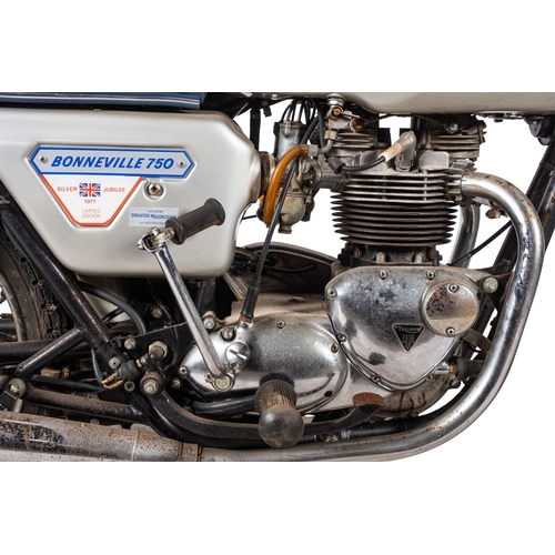 Triumph Bonneville TJ140 750cc 1977 Silver Jubilee Limited Edition. EHO ...