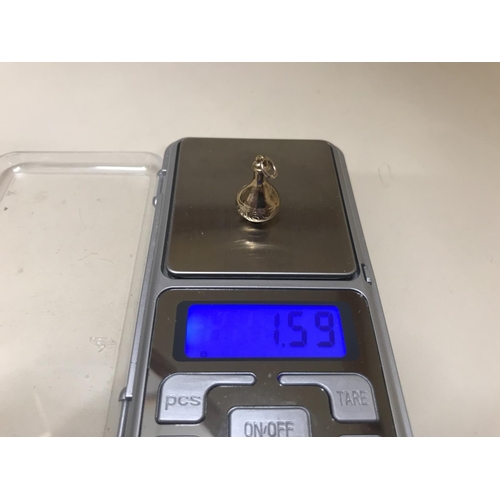 170 - 9ct Gold charm in form of a Vase - 1.58g weight