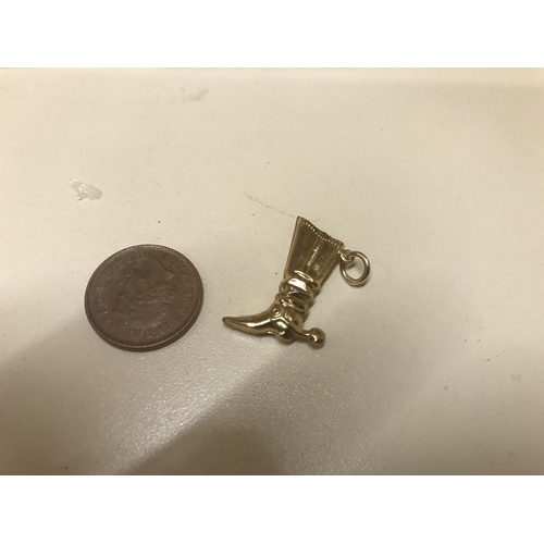 173 - 9ct Gold charm in form of a Cowboy boot - 1.25g weight