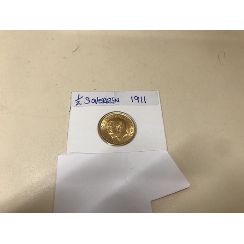 174 - 1911 Half Sovereign coin