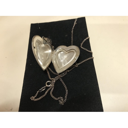 189 - Sterling Silver Heart Locket & Chain