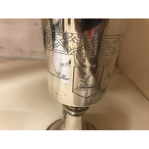 190 - Hall Marked Silver by Garrods, London reproduction Hertford Chalice, l/edition London 1972, 7