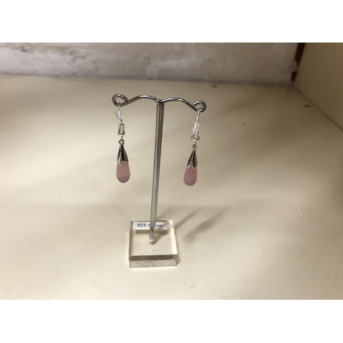 131 - 925 silver Pink Opalite earrings