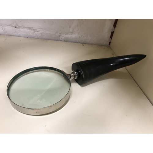 123 - Large Bulls horn magnifying glass