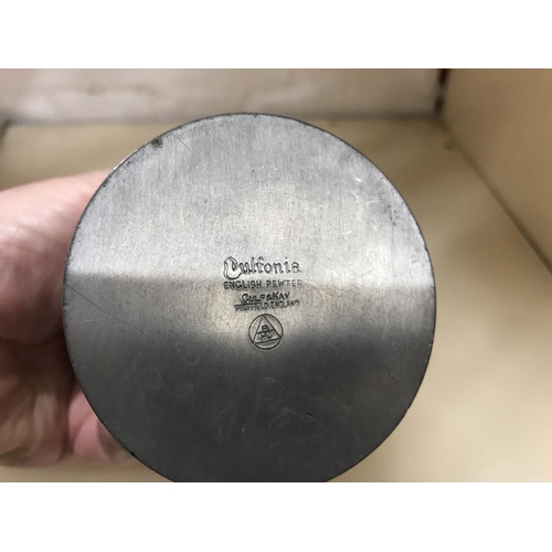 124 - Gulf & Kay pewter tobacco jar