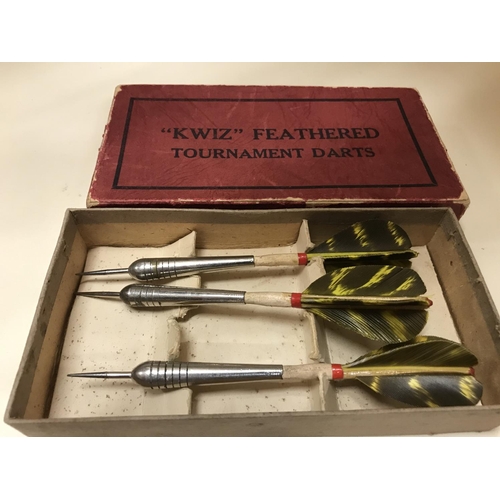 153 - Set of vintage 'Kwix' feathered Darts