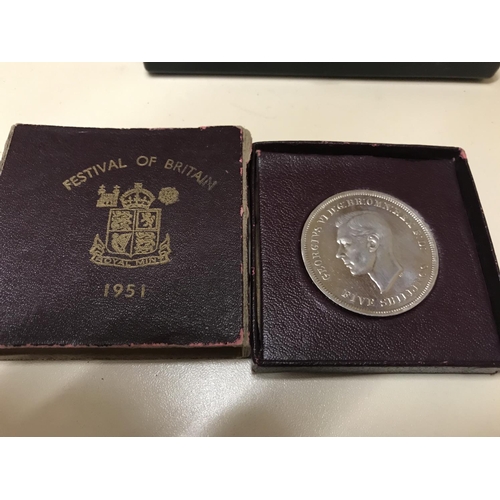 129 - Festival of Britain 1951 crown with original box