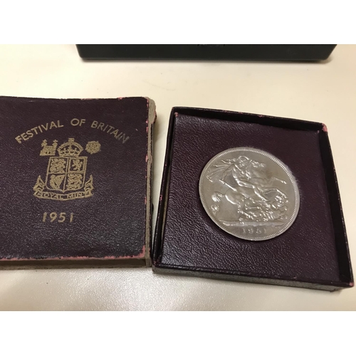 129 - Festival of Britain 1951 crown with original box
