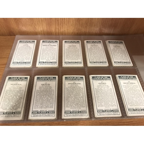 290 - Set of 50 John Player Cigarette cards - Flags of the League of Nations
