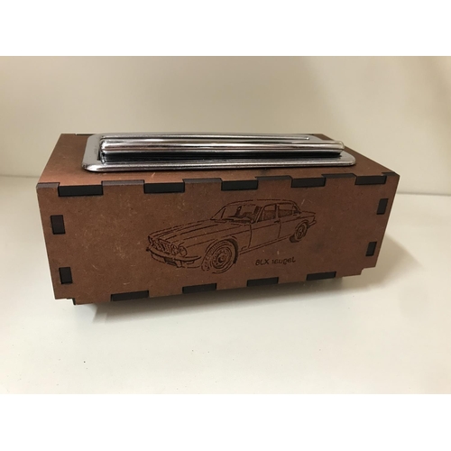 71 - Jaguar XJ6 series 3 Ashtray mounted in custom wooden box