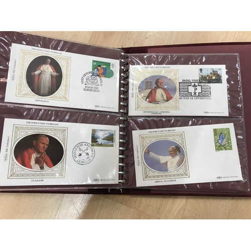 216 - Benham Silk First Day Covers x 19 - Visit of Pope John Paul 11 to UK, l/edition