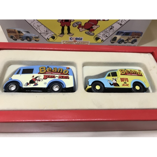 34 - Corgi die cast Beano Vans, boxed