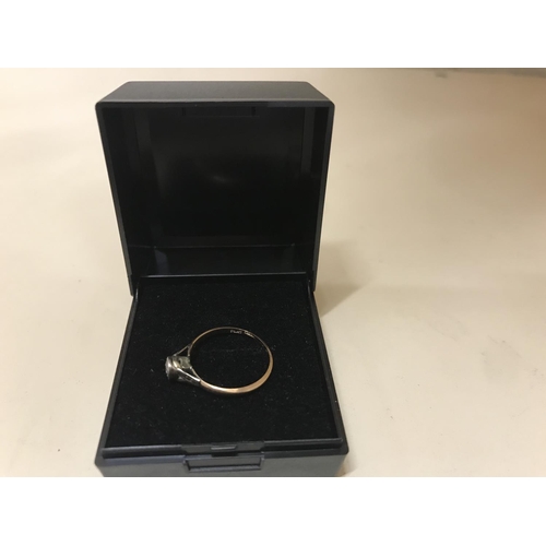 239 - 18ct Gold, single Diamond set in Platinum ring, size J